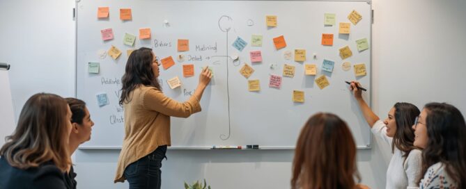 Das internationale Projektteam diskutiert während eines Workshops zum Thema Governance über die Harmonisierung der Terminologie.