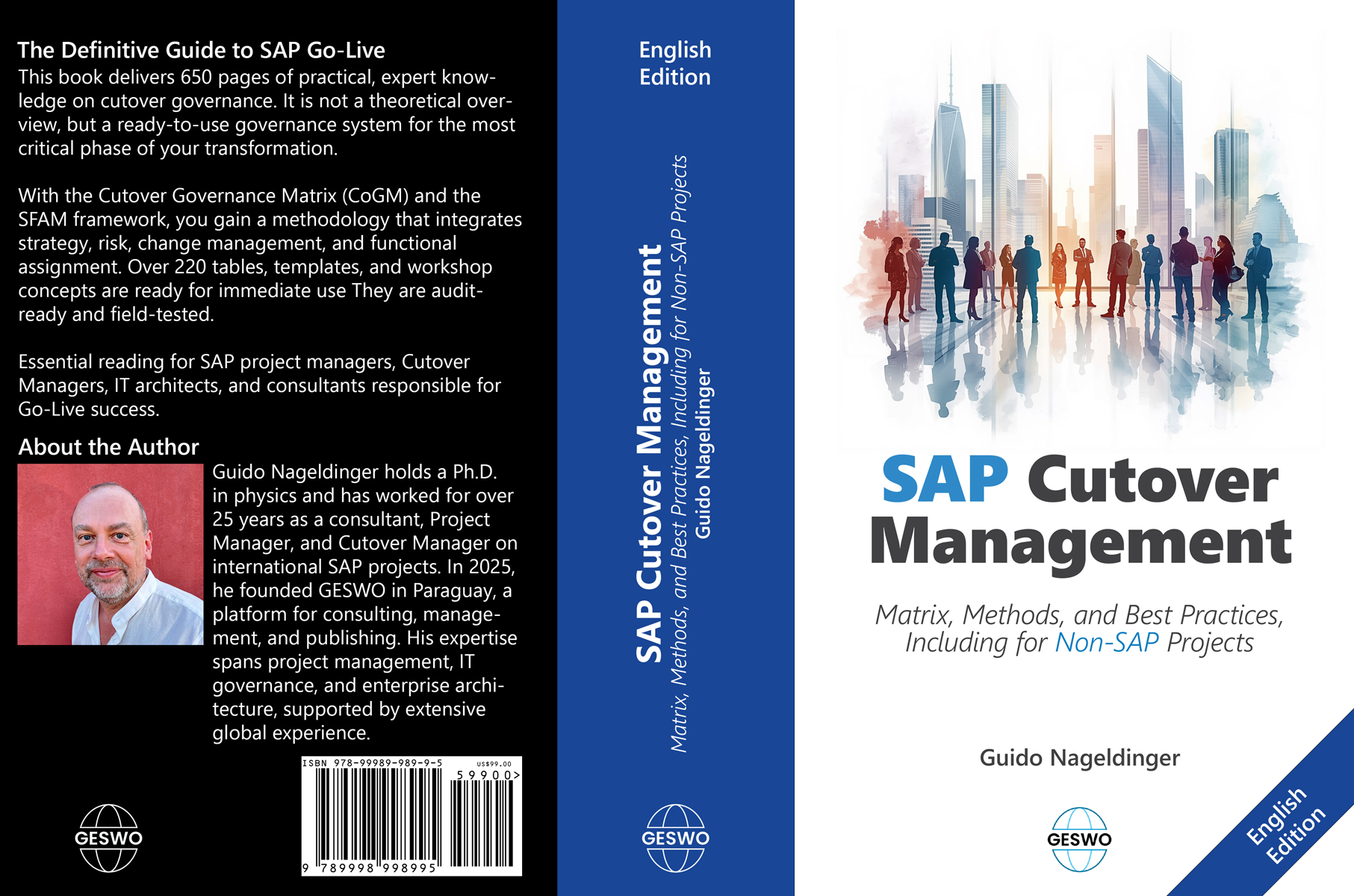 SAP Cutover Management – Book cover, English, version complete Book cover of “SAP Cutover Management” by Guido Nageldinger, English edition